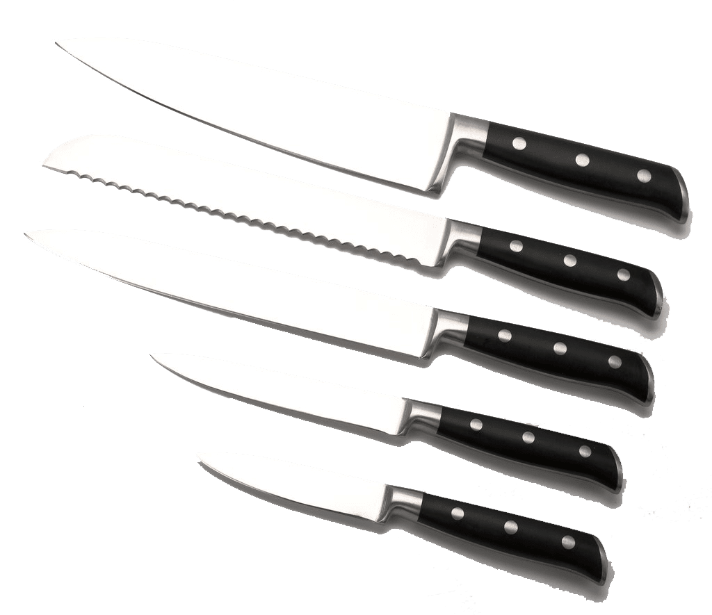 SiliSlick Kitchen Knife Set - Blue Handle  5 Stainless Steel Knives –  SiliSlick®