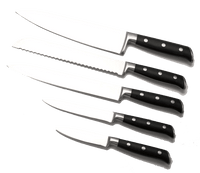 SiliSlick Stainless Steel Steak Knife Black Handle and Blade Set